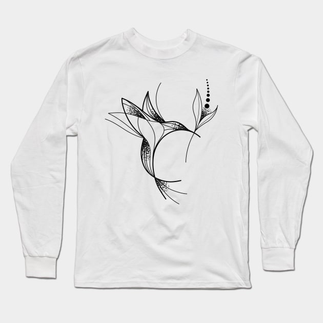 Hummingbird Concept Long Sleeve T-Shirt by Fabio Galuppi Ink
